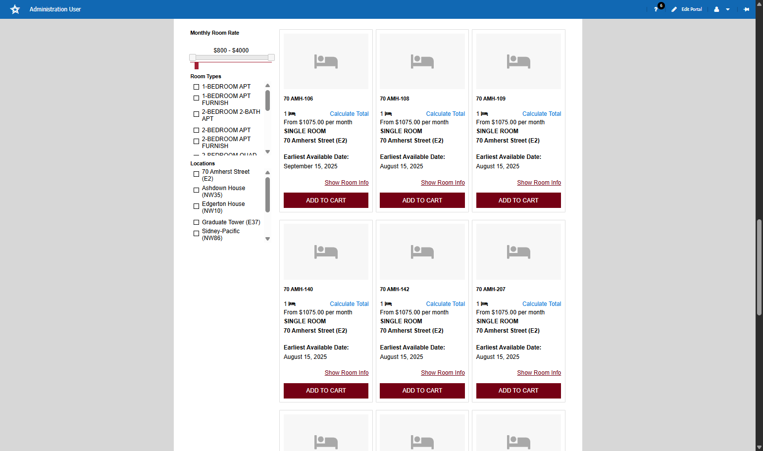 Self-selection selector page.